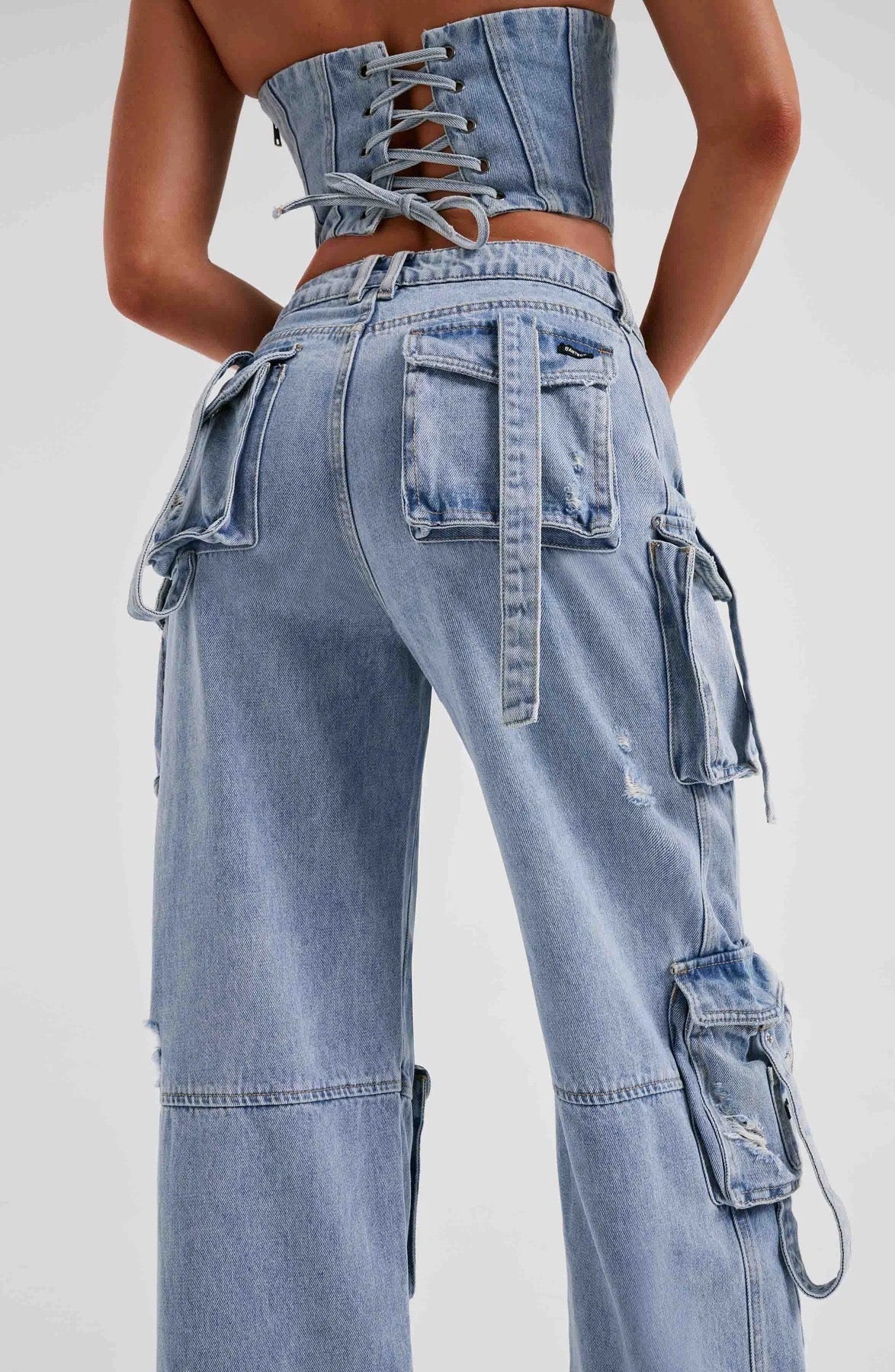 Conjunto Cargo and Top Denim
