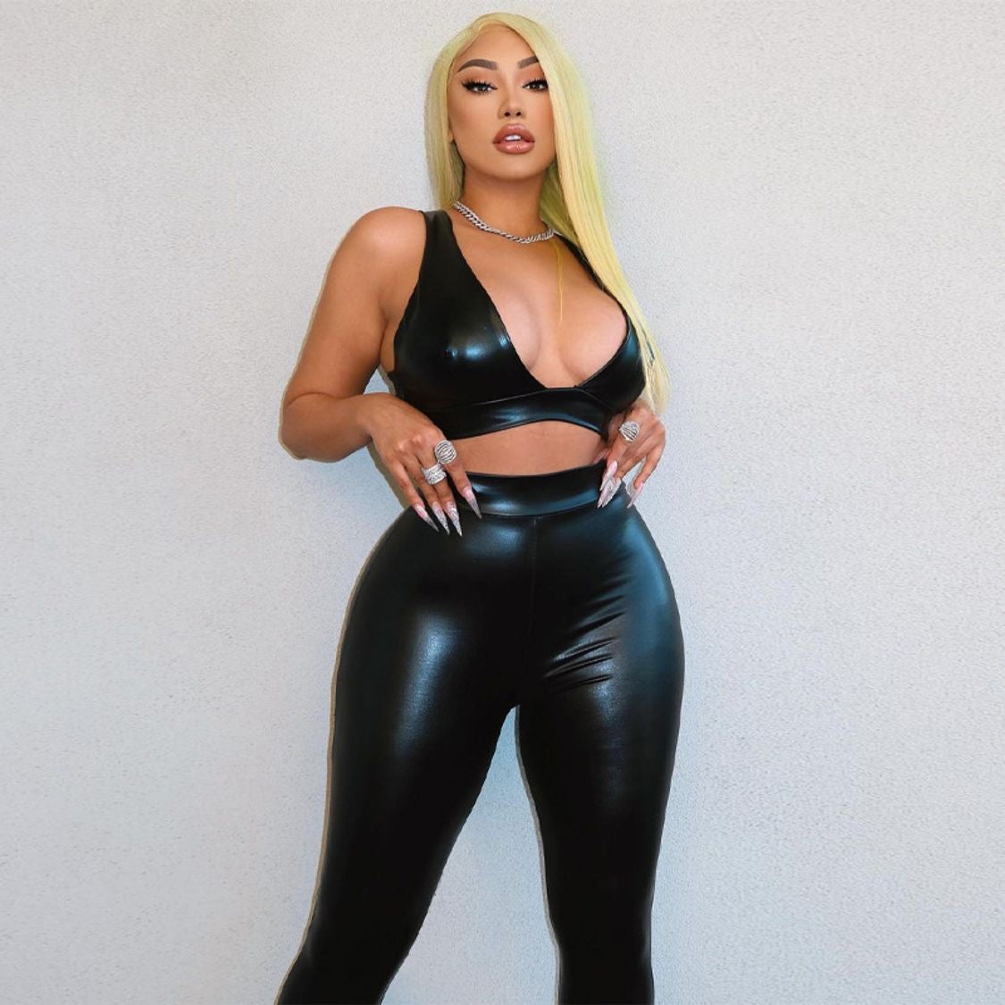 Leather Pants Set