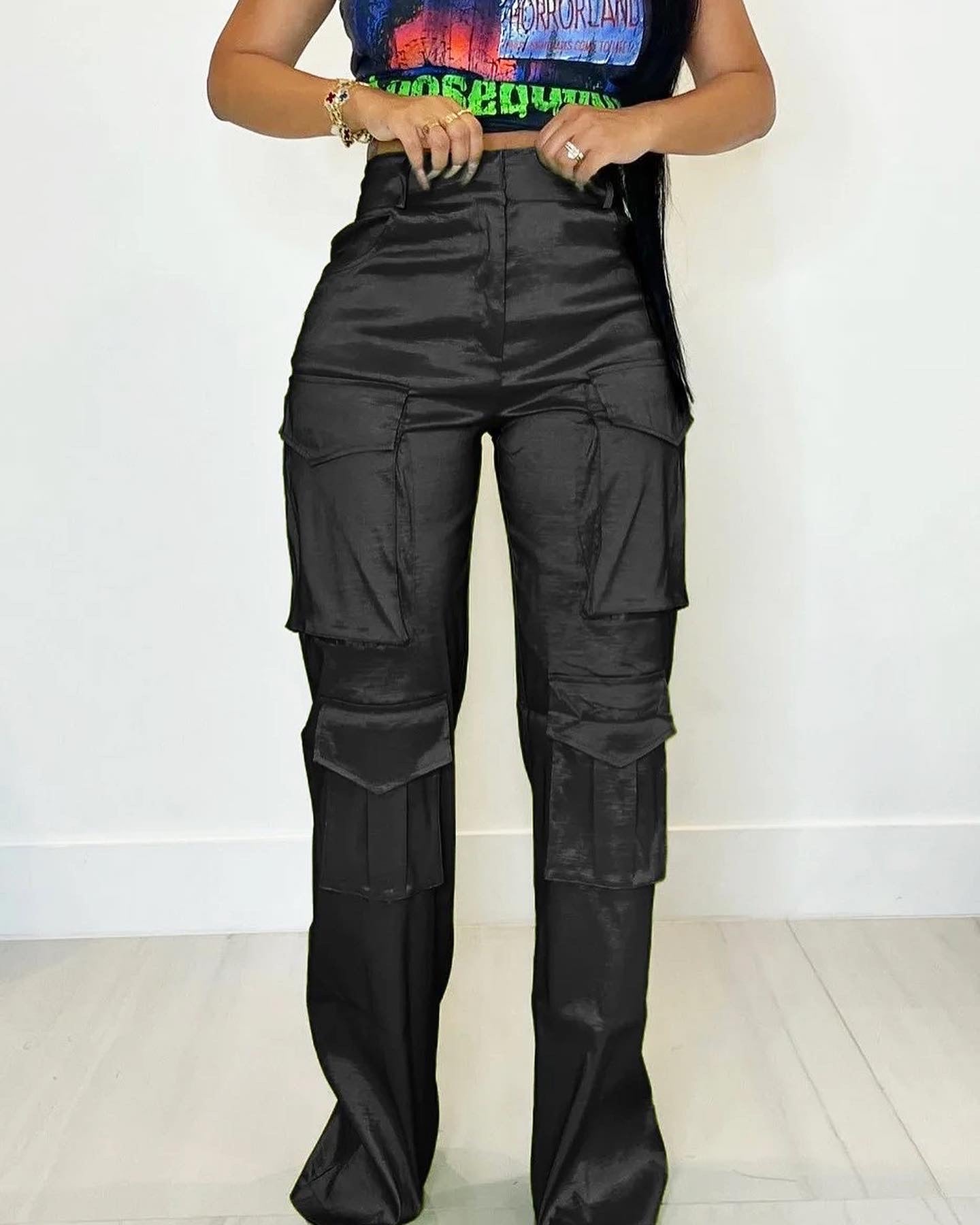 Cargo Satin Pants