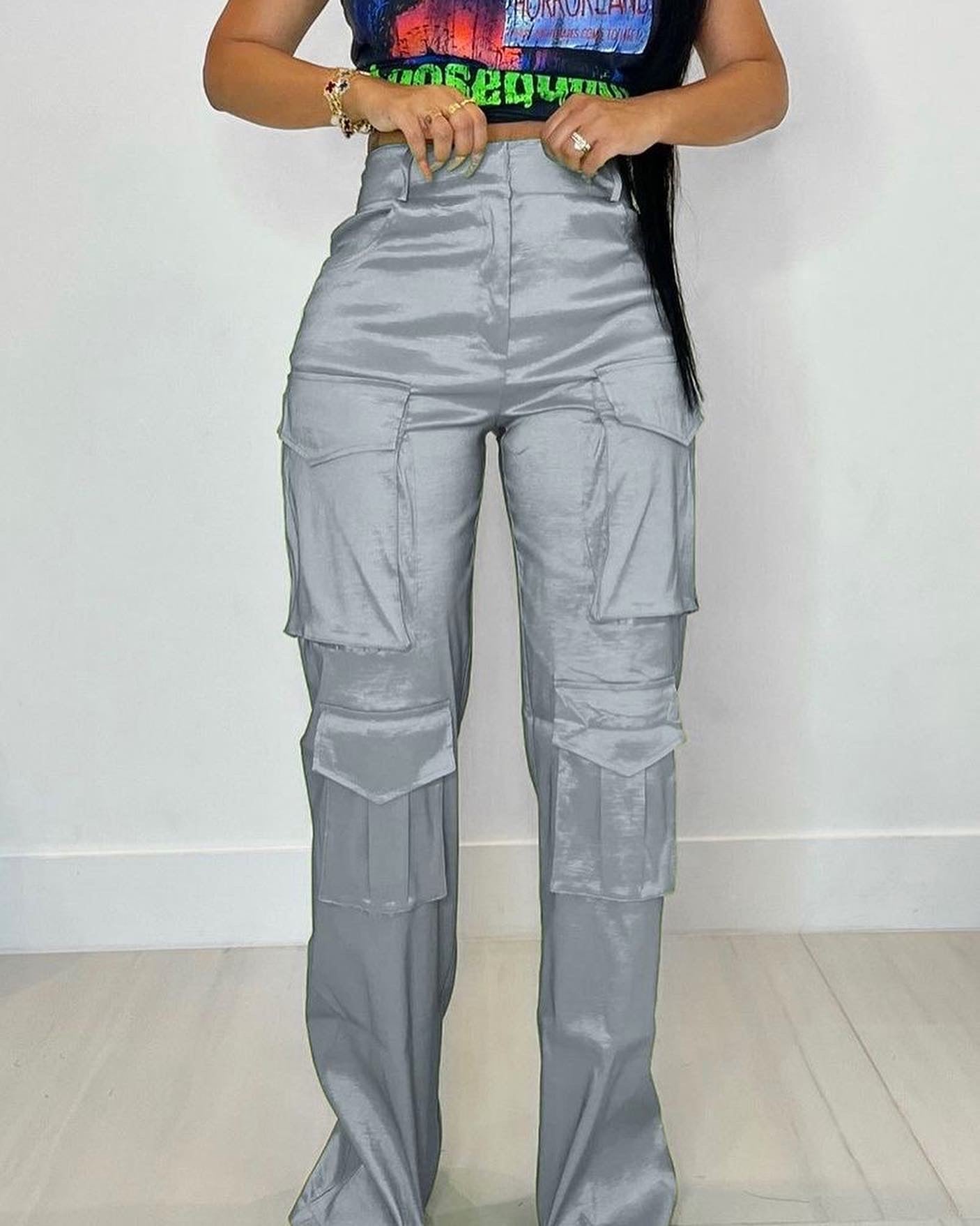 Cargo Satin Pants