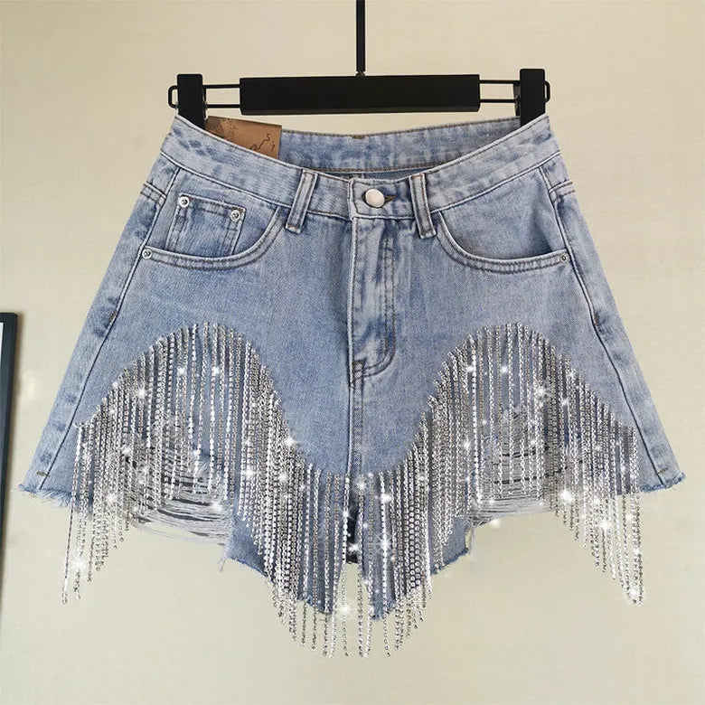 Rhinestone Short Jean